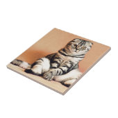 可愛い子猫が手足を伸ばした タイル (側面)