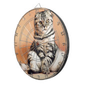 可愛い子猫が手足を伸ばした ダーツボード (正面右)