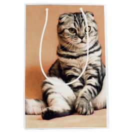 可愛い子猫が手足を伸ばした ミディアムペーパーバッグ