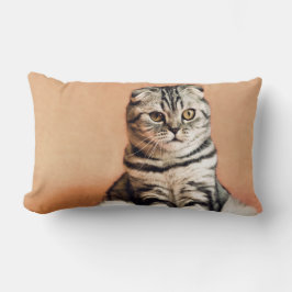 可愛い子猫が手足を伸ばした ランバークッション