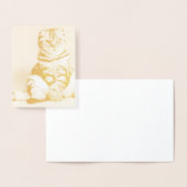 可愛い子猫が手足を伸ばした 箔カード (ディスプレー)