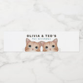 可愛い子猫とのツインバースデーパーティー ペットボトルラベル (シングルラベル)