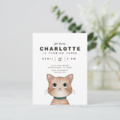 可愛い子猫とバースデーパーティー招待状 ポストカード (スタンド正面)