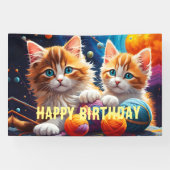 可愛い子猫と毛玉 横断幕 (横)