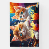 可愛い子猫と毛玉 横断幕 (縦)