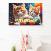 可愛い子猫と毛玉 横断幕 (インサイチュ)