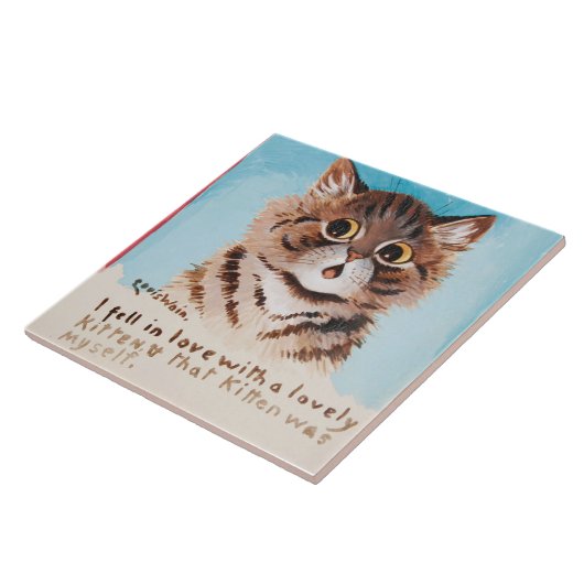 可愛い子猫に恋に落ちた タイル (側面)