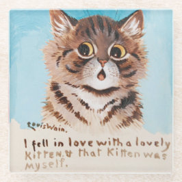 可愛い子猫に恋をした ガラスコースター