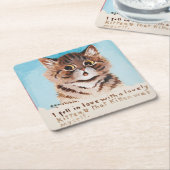 可愛い子猫に恋をした スクエアペーパーコースター (アングル)