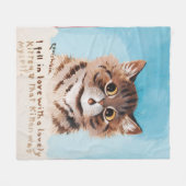 可愛い子猫に恋をした フリースブランケット (正面(横))