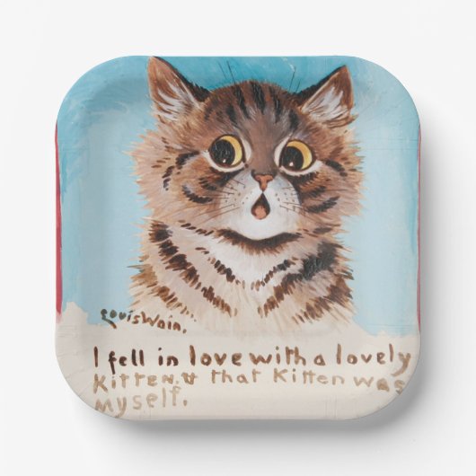 可愛い子猫に恋をした ペーパープレート (正面)
