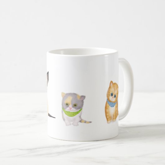 可愛い子猫のマグカップ コーヒーマグカップ (正面右)
