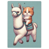 可愛い子猫ふわふわラマパーソナライズされた名 クリップボード (裏面)