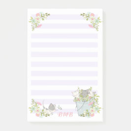 可愛い子猫をバケツに ポストイット