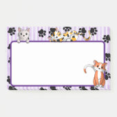 可愛い子猫を手に紫色の10" x 6" ポストイット (正面)