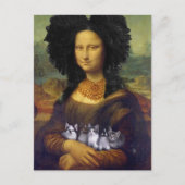 可愛い子猫を抱えたモナ・リサレオナルド・ダ・ヴィンチ ポストカード (正面)