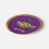 可愛い子猫ウィッチグリッタリーハロウィーン ペーパープレート (アングル)