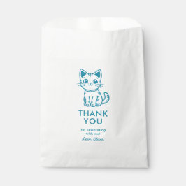 可愛い子猫カスタムの男の子の誕生日 フェイバーバッグ