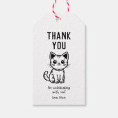 可愛い子猫カスタム色ありがとう ギフトタグ (正面)