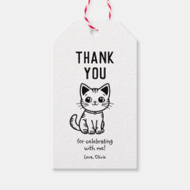 可愛い子猫カスタム色ありがとう ギフトタグ