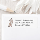 可愛い子猫キットンウォーターカラーキャット ラベル (インサイチュ)