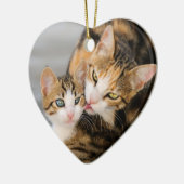 可愛い子猫デコつるーが好き セラミックオーナメント (左)