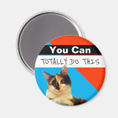 可愛い子猫ブルーのオレンジがトータルにできる マグネット (正面/裏面)