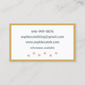 可愛い子猫ペットホーム座 名刺 (裏面)