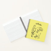 可愛い子猫マンガ明るい黄色の四角いスパイラル ノートブック (内部)