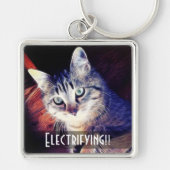 可愛い子猫ラフターのクローズアップ写真 キーホルダー (正面)