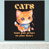 可愛い子猫愛 キャンバスプリント (インサイチュ (ウッドフロア))