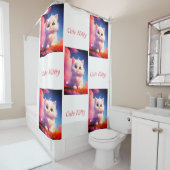 可愛い子猫雲シャワーカーテン シャワーカーテン (インサイチュ)