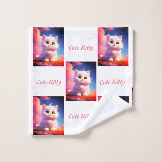 可愛い子猫雲 ウォッシュタオル (ウォッシュタオル)