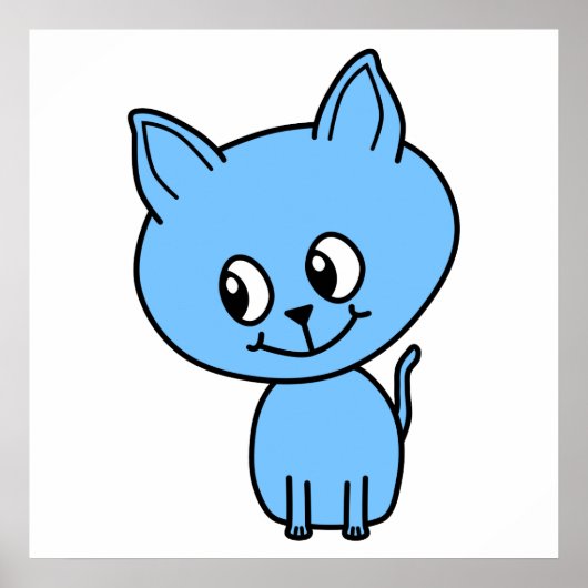 可愛い子猫、ブルー。 ポスター (正面)