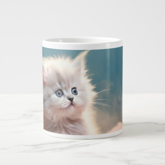 可愛い子猫。特大コーヒーマグ ジャンボコーヒーマグカップ (正面)