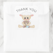 可愛い子羊とテディベア スクエアシール (バッグ)