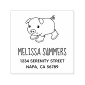 可愛い子豚のゴムブーツアドレス セルフインキングスタンプ (デザイン)