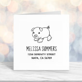 可愛い子豚のゴムブーツアドレス セルフインキングスタンプ