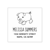 可愛い子豚のゴムブーツアドレス ラバースタンプ (インプリント)