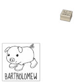 可愛い子豚のゴムブーツ名前をカスタムする ラバースタンプ (押印)
