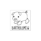可愛い子豚のゴムブーツ名前をカスタムする ラバースタンプ (インプリント)