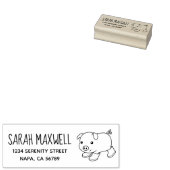 可愛い子豚のゴムブーツ差出人住所 ラバースタンプ (押印)