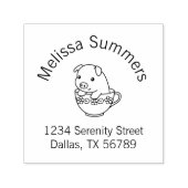 可愛い子豚のテアカップアーチアドレス セルフインキングスタンプ (デザイン)