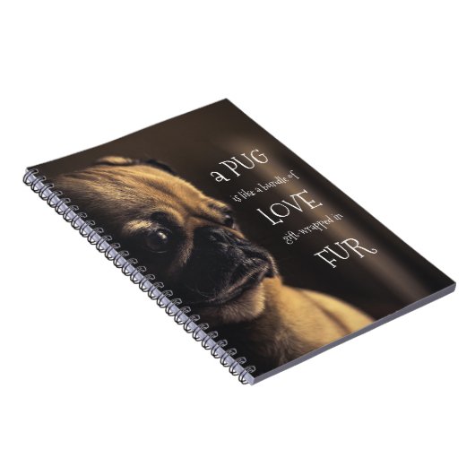 可愛い子豚引用文- A Pugは愛の束 ノートブック (右側)