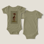 可愛い子鹿のキャラクター ベビーTシャツ (デザイン正面&裏面)
