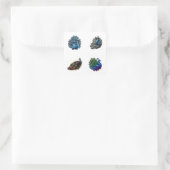 可愛い孔雀4パックシール スクエアシール (バッグ)