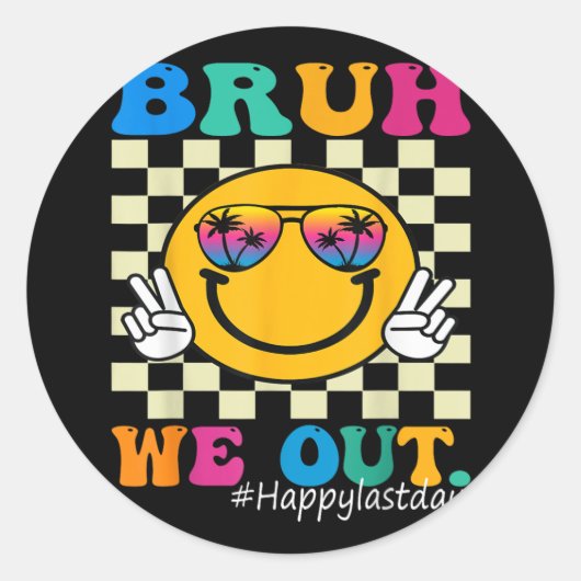可愛い学期末先生夏Bruh We Out ラウンドシール (正面)