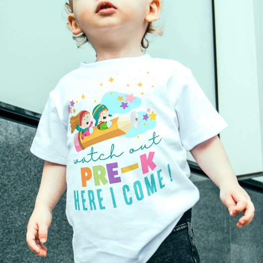 可愛い学校の最初の日ガーリーK前のおもしろい トドラーTシャツ