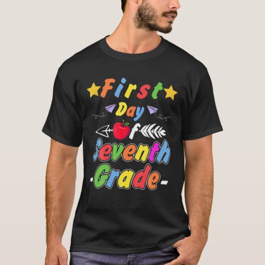 可愛い学校初日Tee Welcome 7Th Grade Tea Tシャツ (正面)