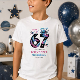 可愛い宇宙の7歳の誕生日 | 六歳と七歳 Tシャツ